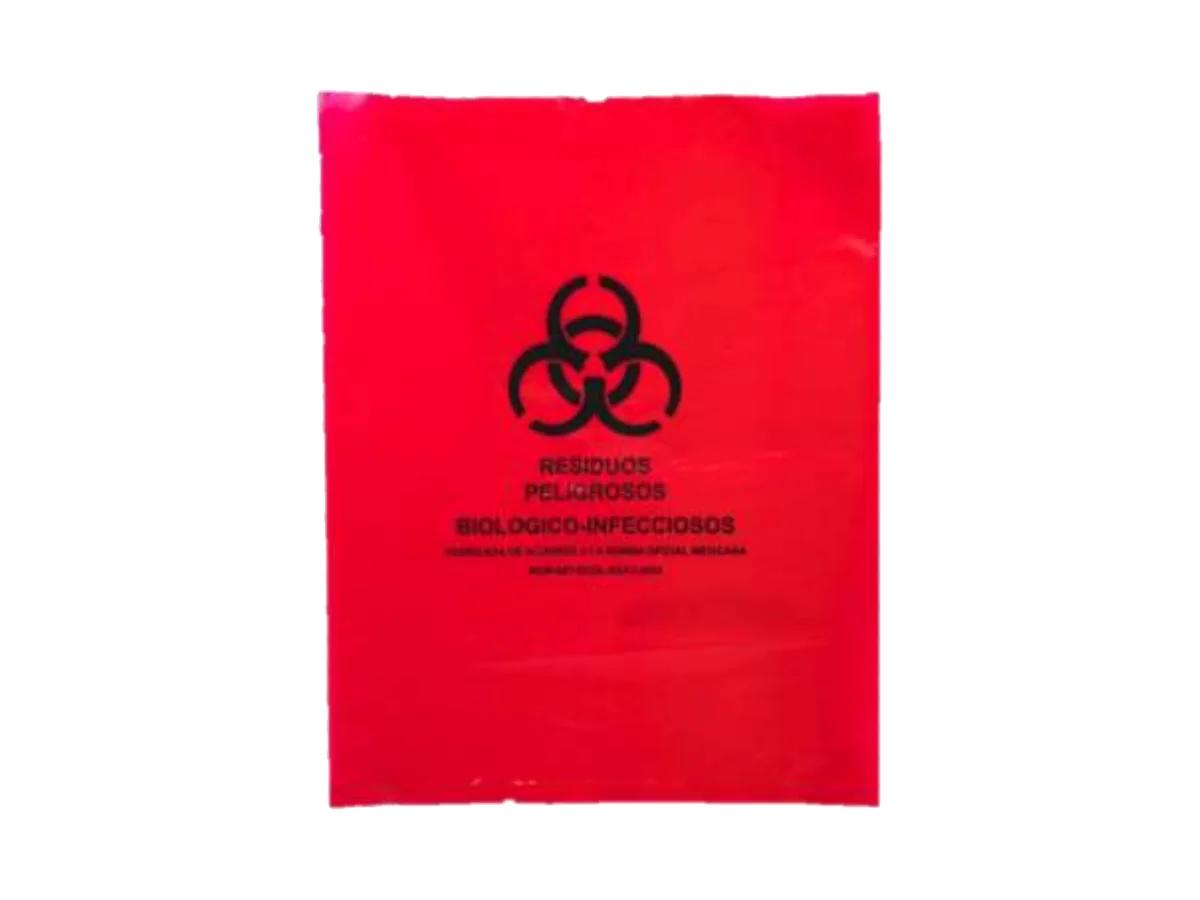 Bolsa roja traslúcida para RPBI